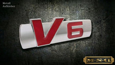 3D V6 Metall Aufkleber Emblem