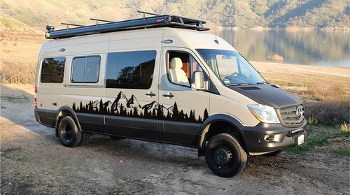Paar campervan vinyl aufkleber - campervan,