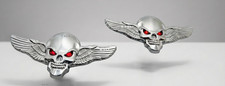 2X 3D Metall Totenkopf Flügel